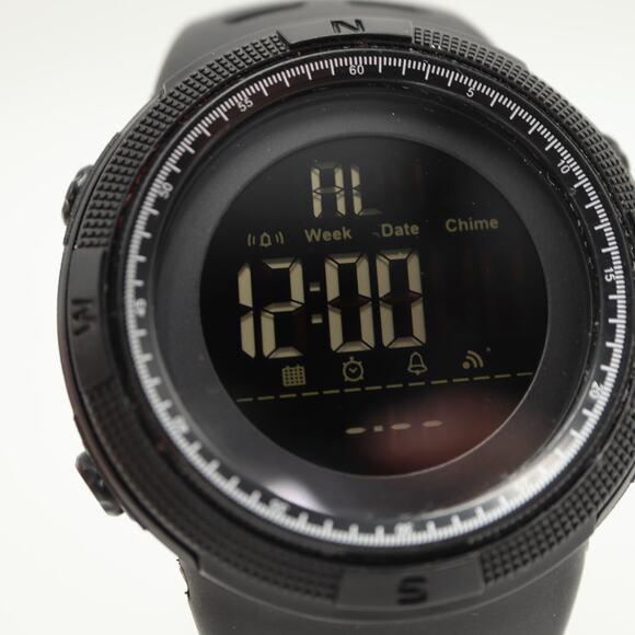 SKMEI Mens Jumbo 50mm Black Digital Sport Watch Alarm Chrono Timer w New Battery - Picture 9 of 14